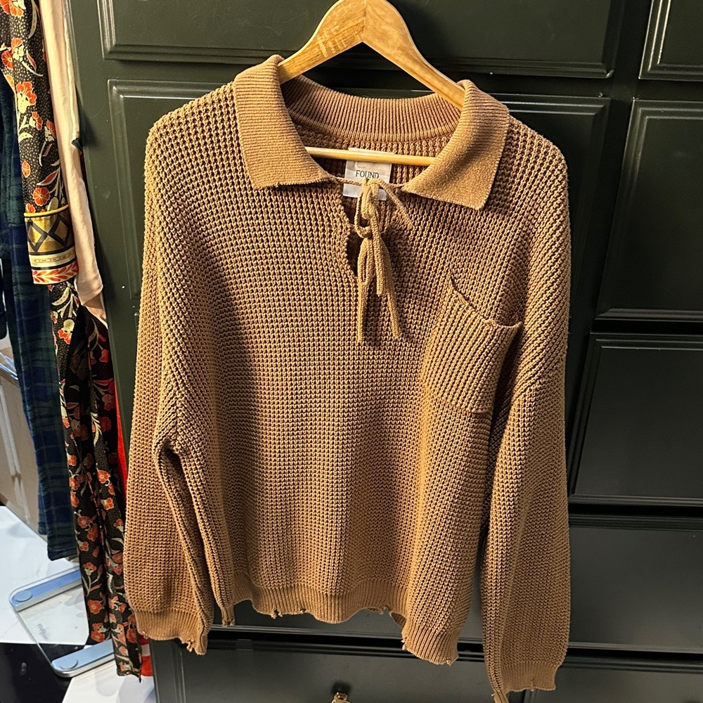 NWOT FOUND Brown Polo Sweater
